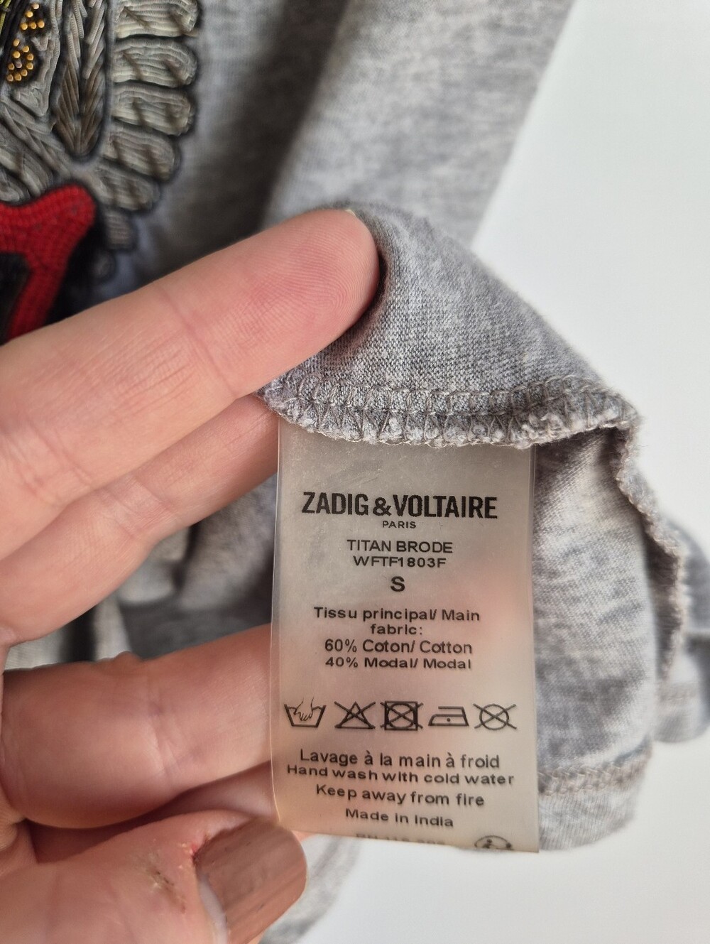 Zadig & Voltaire Titan Brode Skeleton Tee Small Rockstar Girlfriend Indie Sleaze - Picture 11 of 16